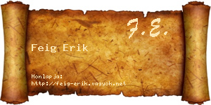 Feig Erik névjegykártya